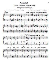 Genevan Psalm 136 for Choir and Organ